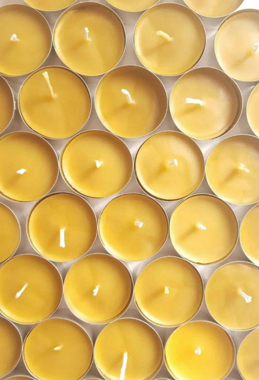 Pure Beeswax Tealights – Handmade in the UK, Clean & Non - Toxic Burn - Kayle at Home