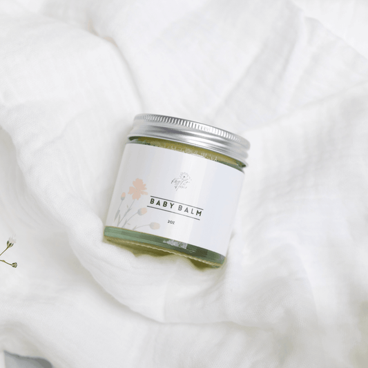 Baby balm in glass jar