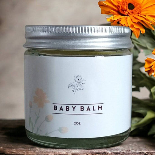 jar of baby balm with calendula flower