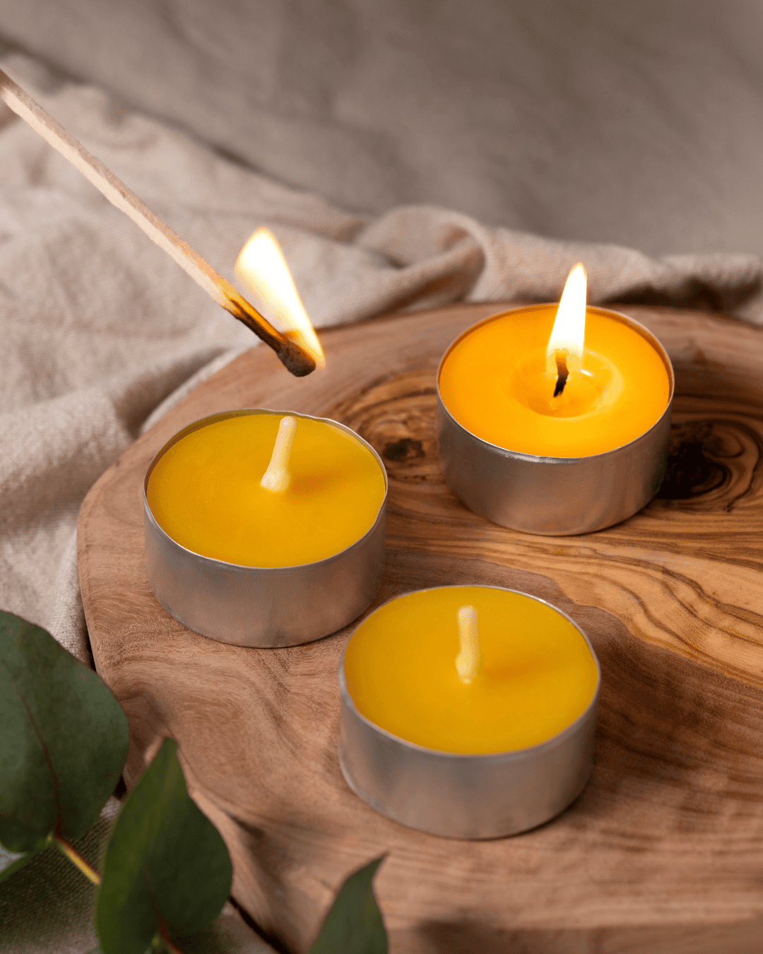 Pure Beeswax Tealights – Handmade in the UK, Clean & Non - Toxic Burn - Kayle at Home